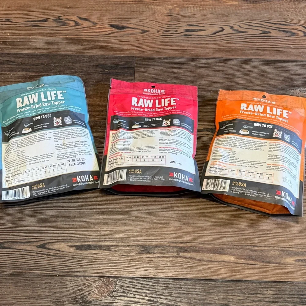 Raw Life Freeze Dried Meal Toppers - 3 Packages